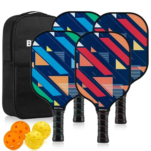 Pickleball Paddle Set — Red&Blue Stripe